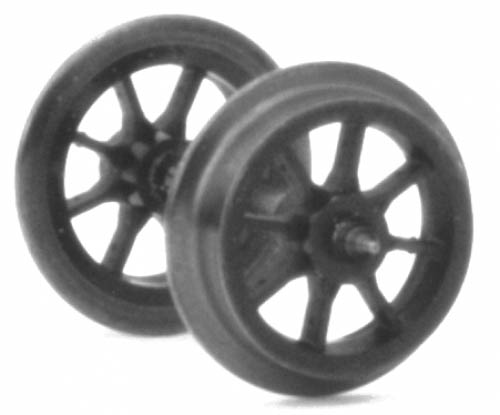 915021 - TT - Speichenradsatz 8,3 mm, acht Speichen, Achsl. 17,5 mm, Spitzenl., Fine-Scale-Radprofil